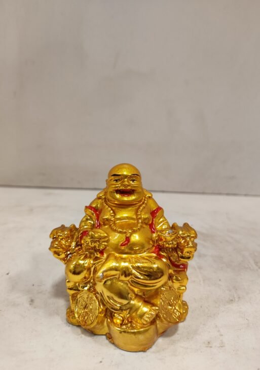 fengshui golden laughing buddha in chair