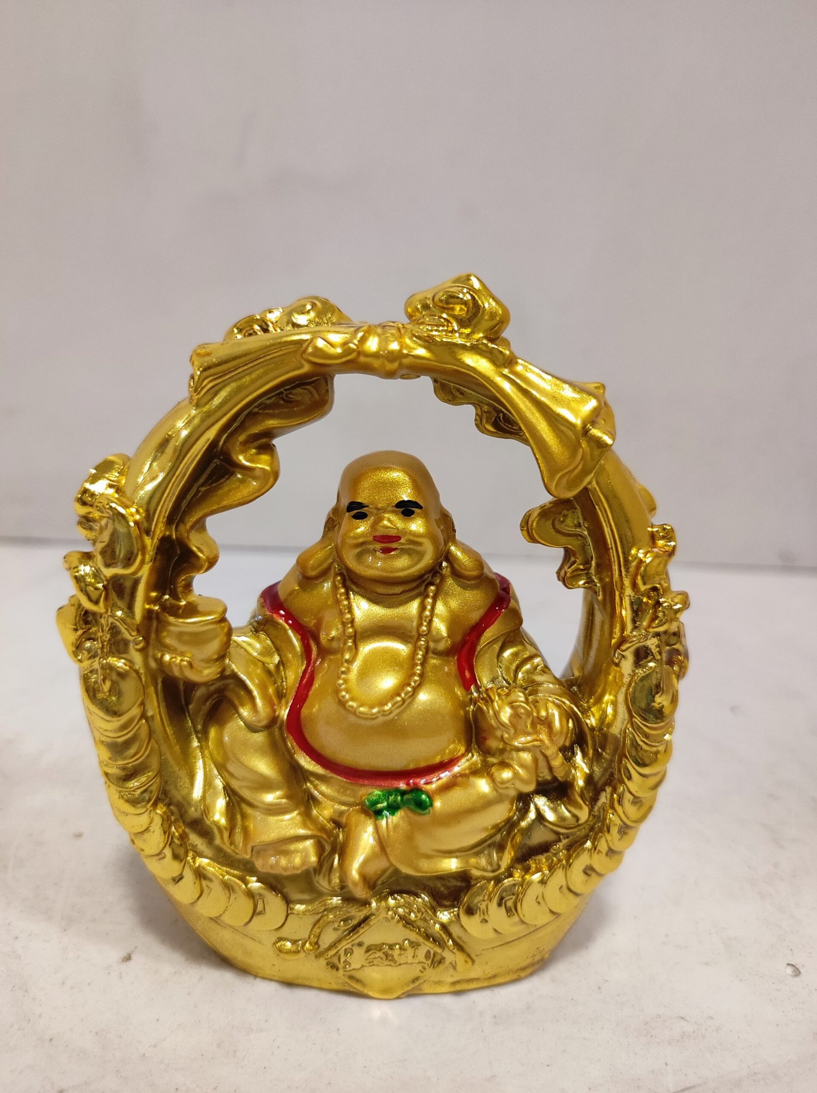 Feng-shui Golden Laughing Buddha/Happy man statue for wealth