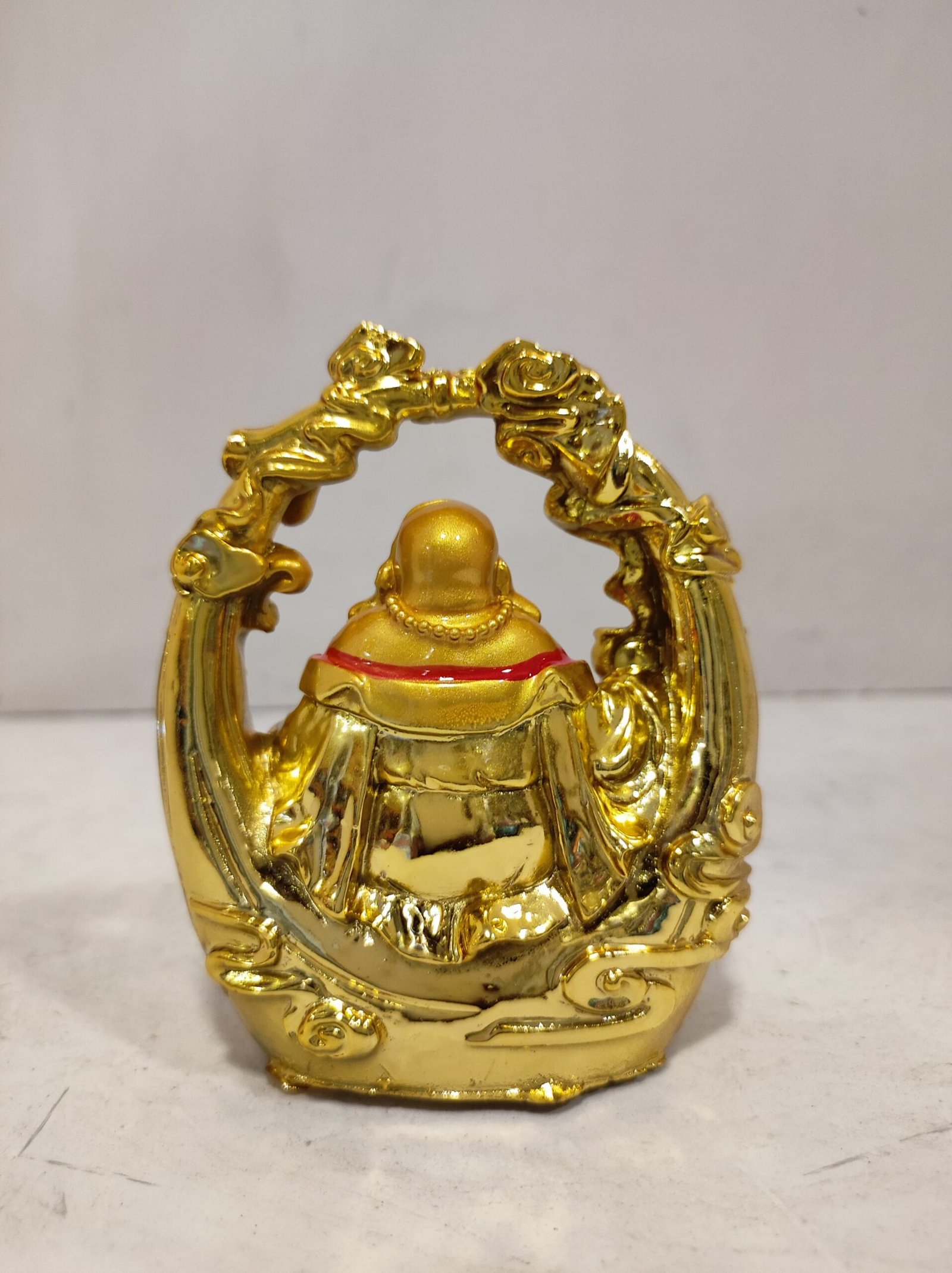 Feng-shui Golden Laughing Buddha/Happy man statue for wealth - Image 1