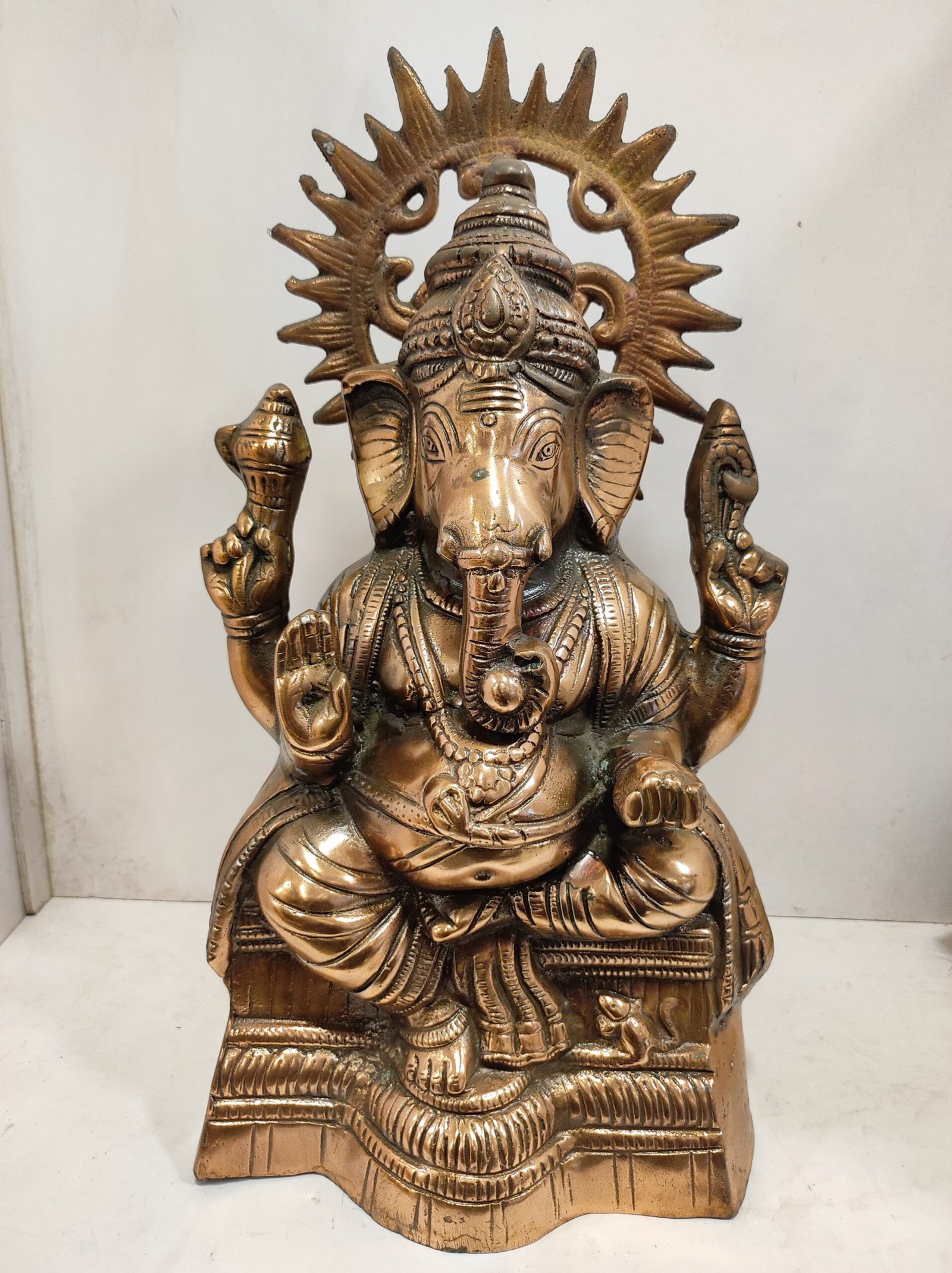 Ganesha idol black metal/ Metal Ganesha statue 42 cm