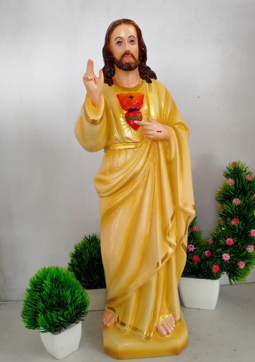 Christ fibre statue Golden 48 cm