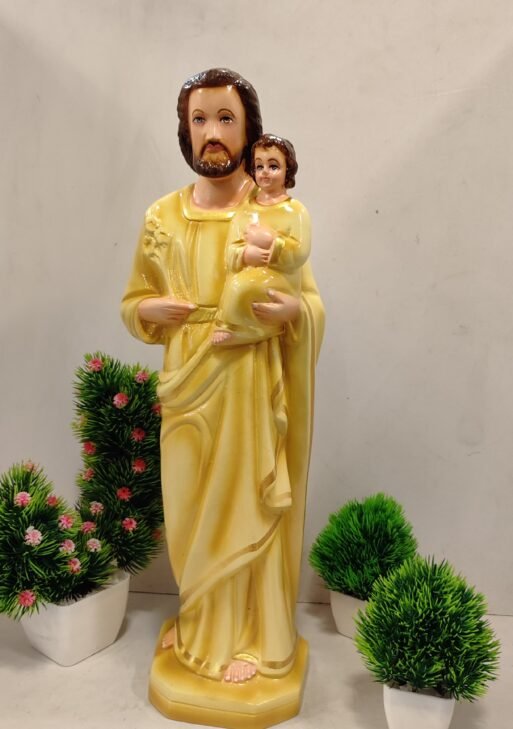 St.Joseph idol/ Joseph Fibre statue Golden 48 cm