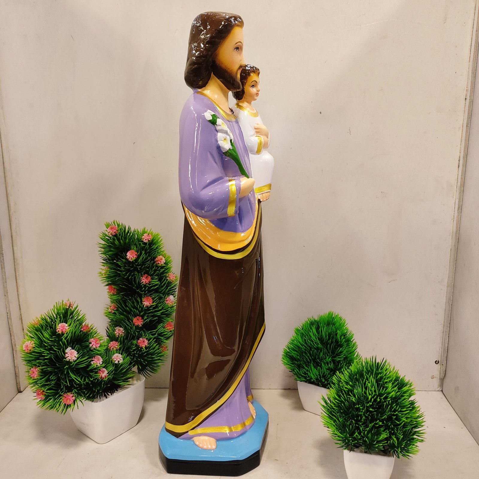 St.Joseph idol/ Joseph Fibre statue Multicolour 48 cm - Image 3
