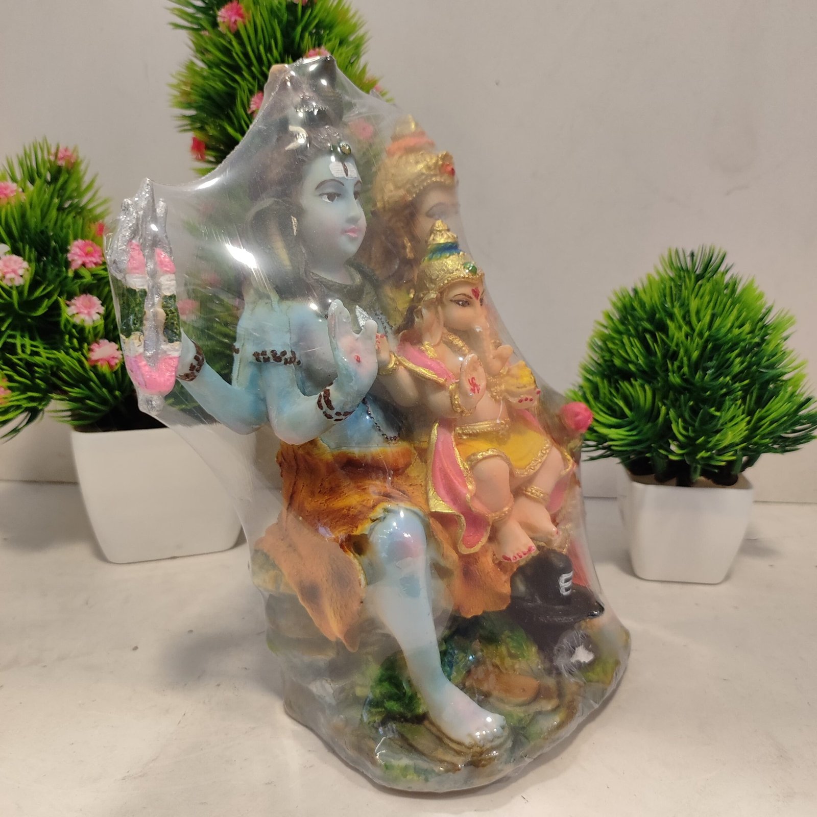 Shiv parivar idol/ Shiva family statue 19 cm - Image 3
