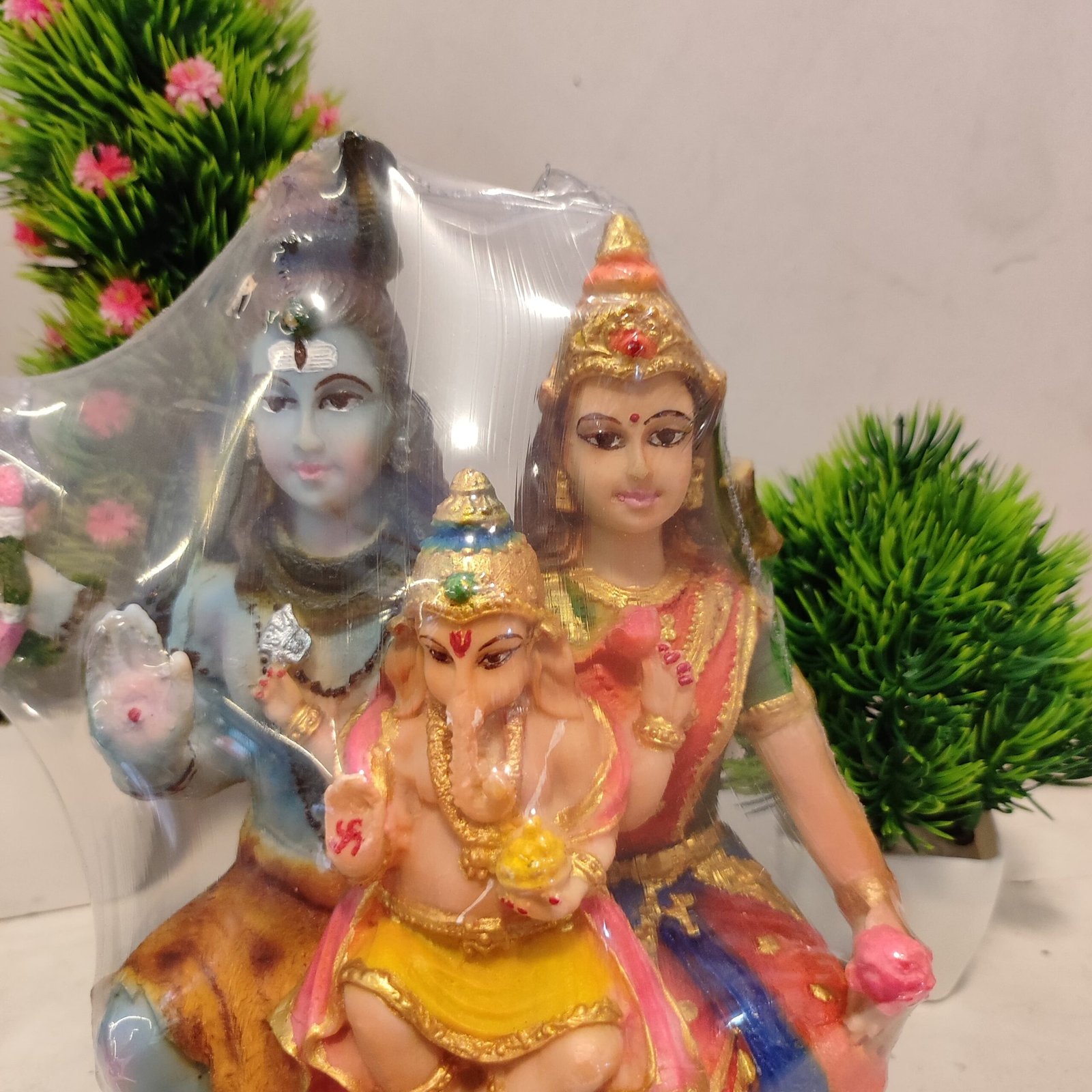 Shiv parivar idol/ Shiva family statue 19 cm - Image 2