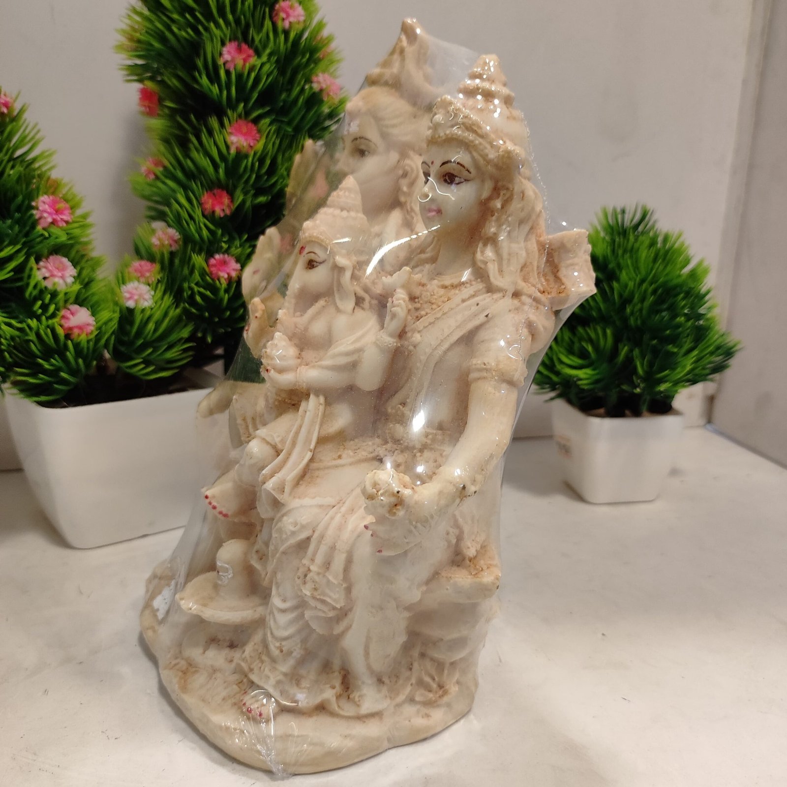 Shiv parivar idol/ Shiva family statue 19 cm - Image 2