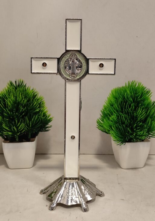 Holy cross Metal/ White Holy cross 21 cm
