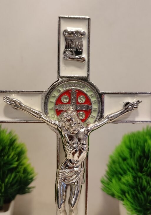 Holy cross Metal/ White Holy cross 21 cm