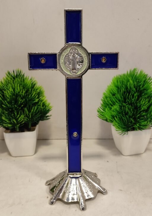 Holy cross Metal/ Blue Holy cross 21 cm