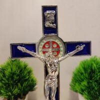 Holy cross Metal/ Blue Holy cross 21 cm
