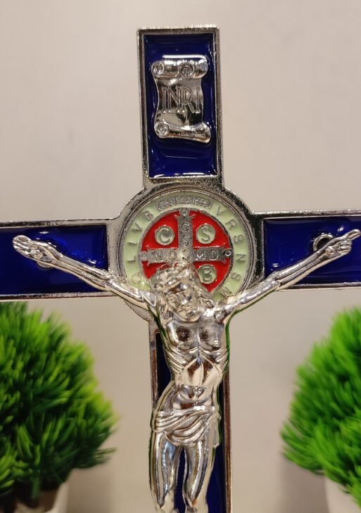 Holy cross Metal/ Blue Holy cross 21 cm