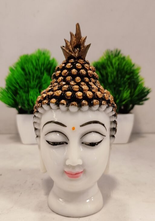 Buddha Face Marble/ White Buddha Face 13 cm