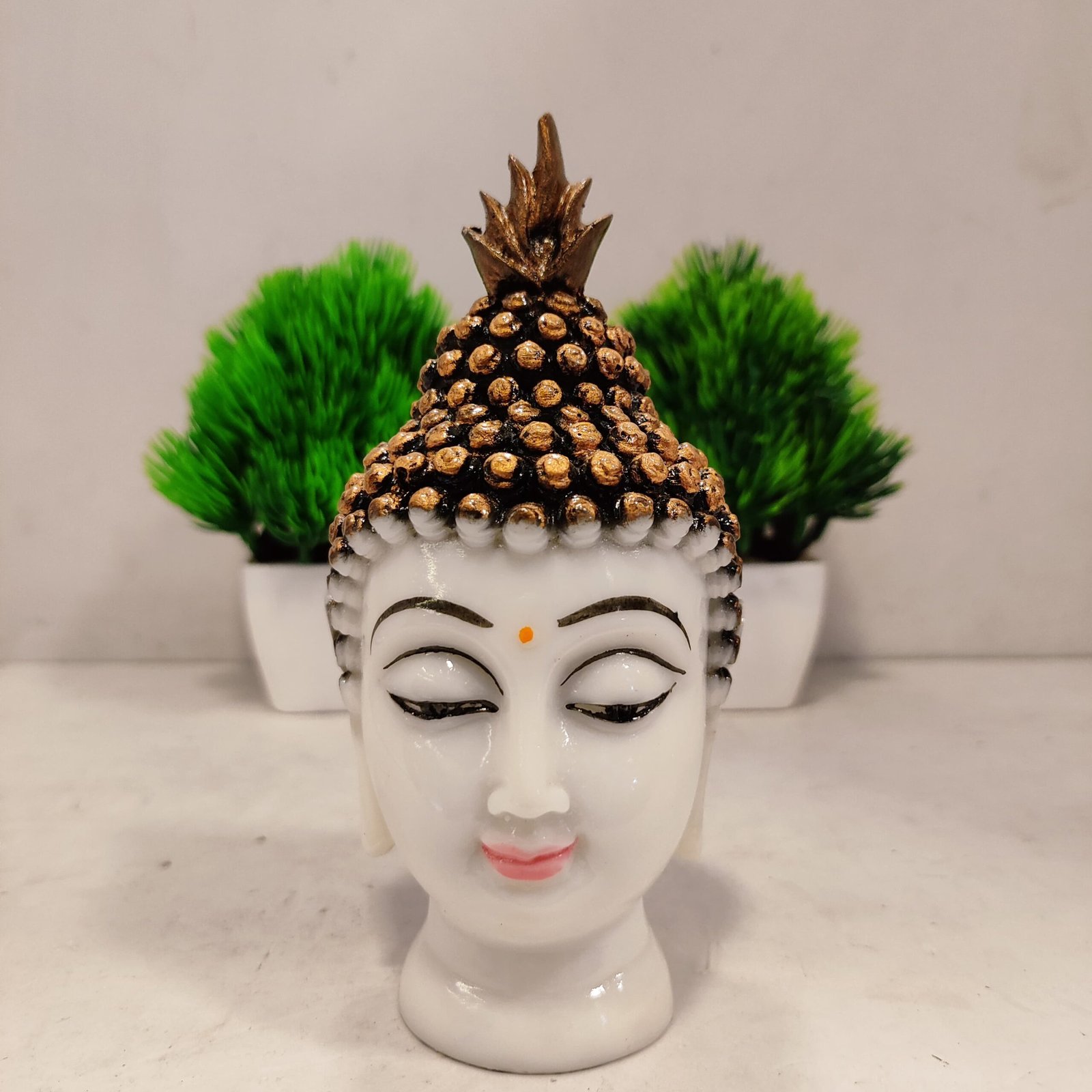 Buddha Face Marble/ White Buddha Face 13 cm