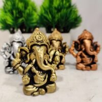 Antique Ganesha 4 pieces set/ Ganesh 4 in 1 set 4 cm (4 in1 set)