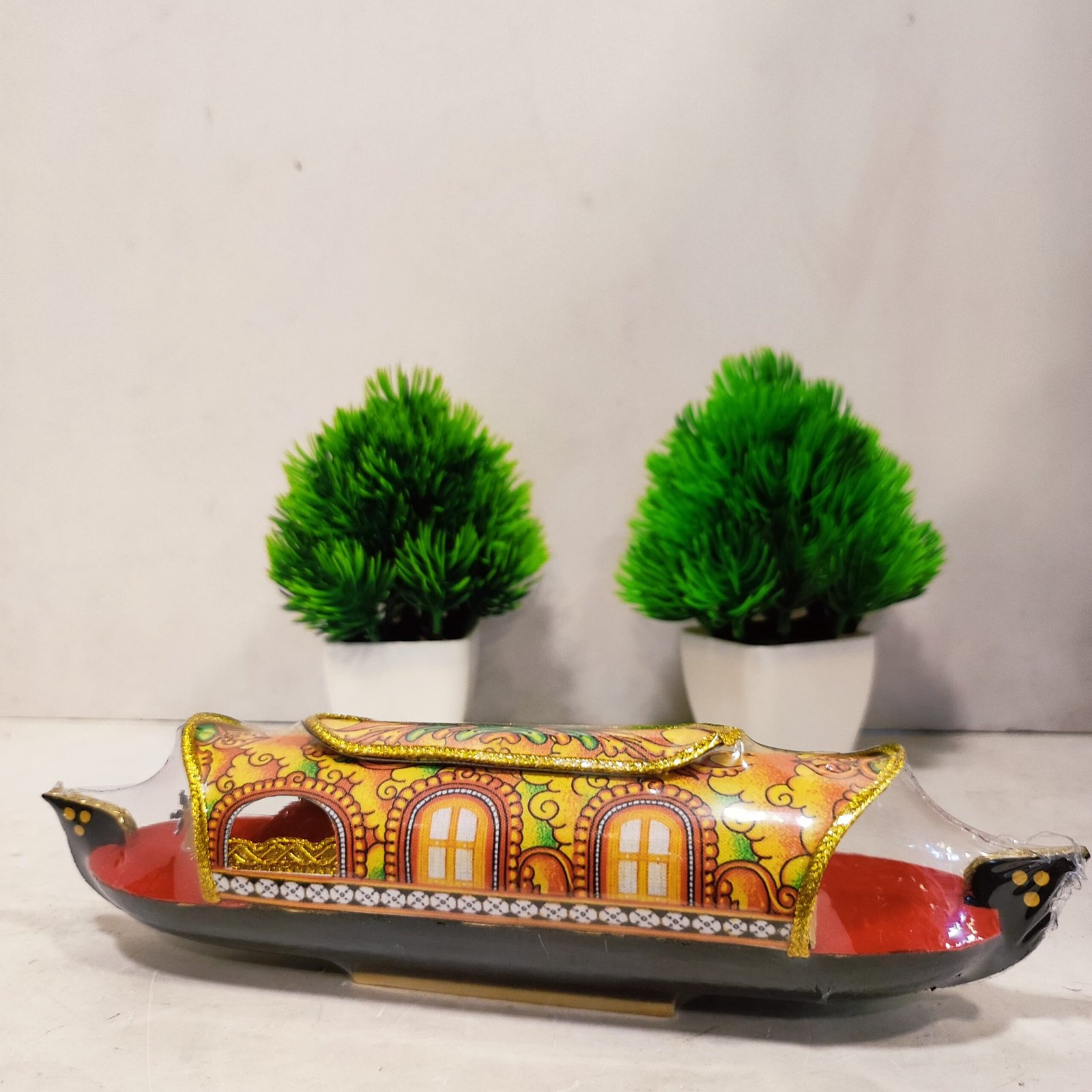 Vibrant Multicolor Wooden Boat Handicraft