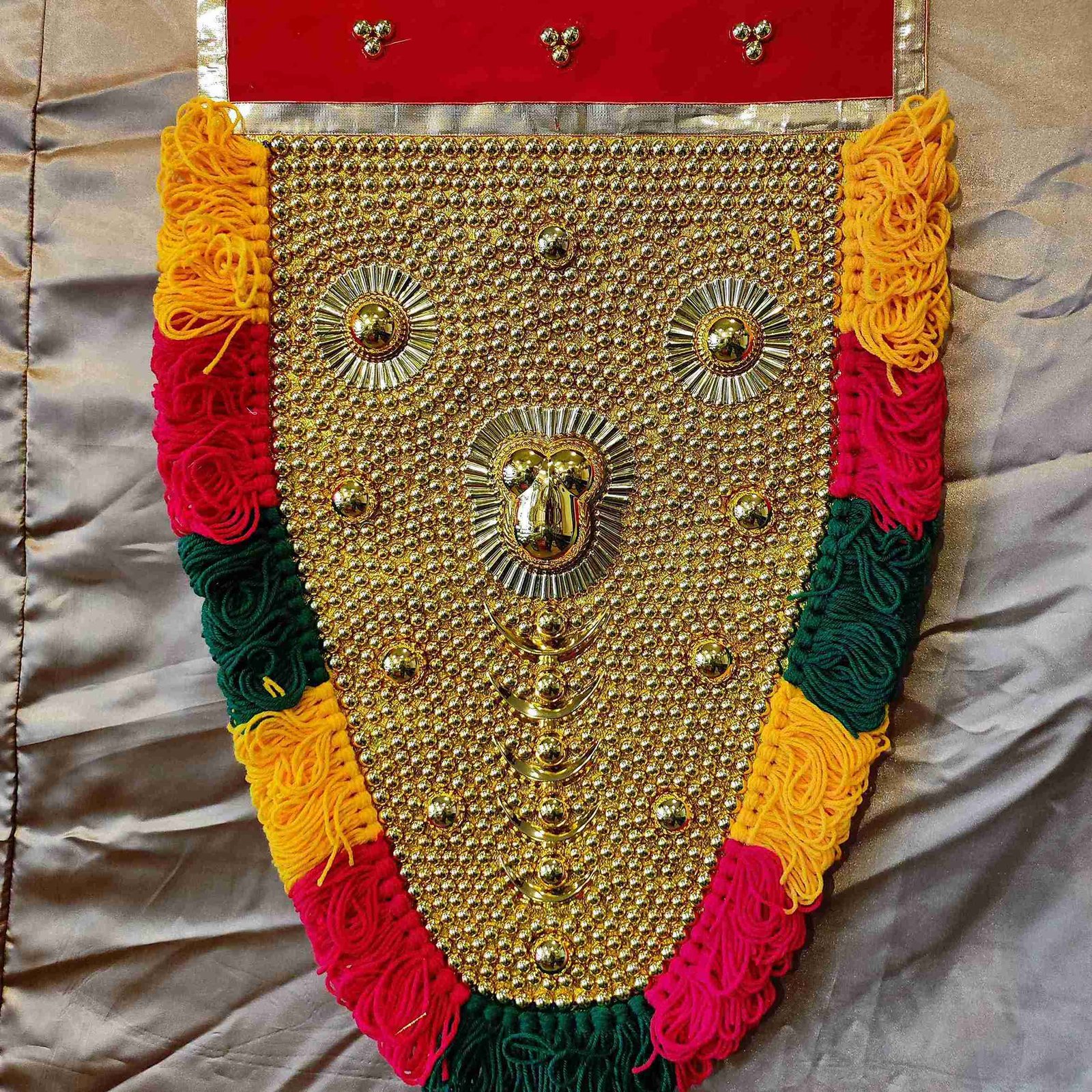 Vibrant Red Nettipattam - Elegant Charm - Image 1