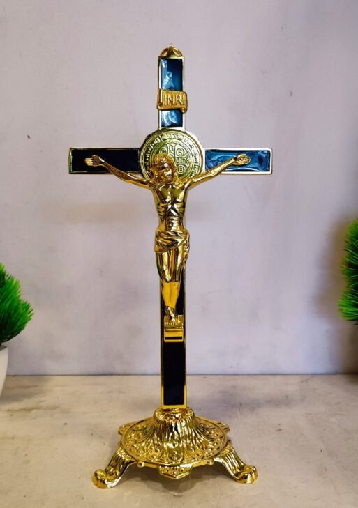 Majestic Blue and Gold Holy Cross
