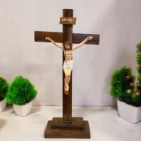 Holy cross wooden/Wooden Holy cross 18 cm