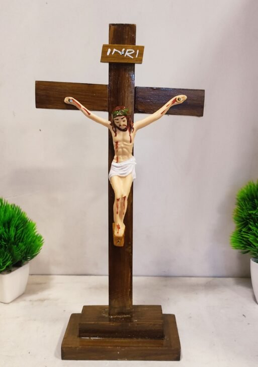 Holy cross wooden/Wooden Holy cross 18 cm