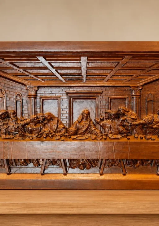 Wooden Last supper wood carving