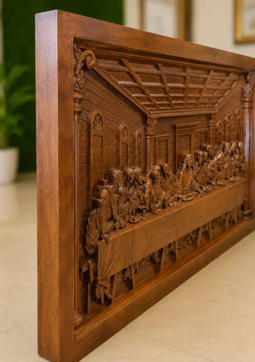 Wooden Last supper wood carving