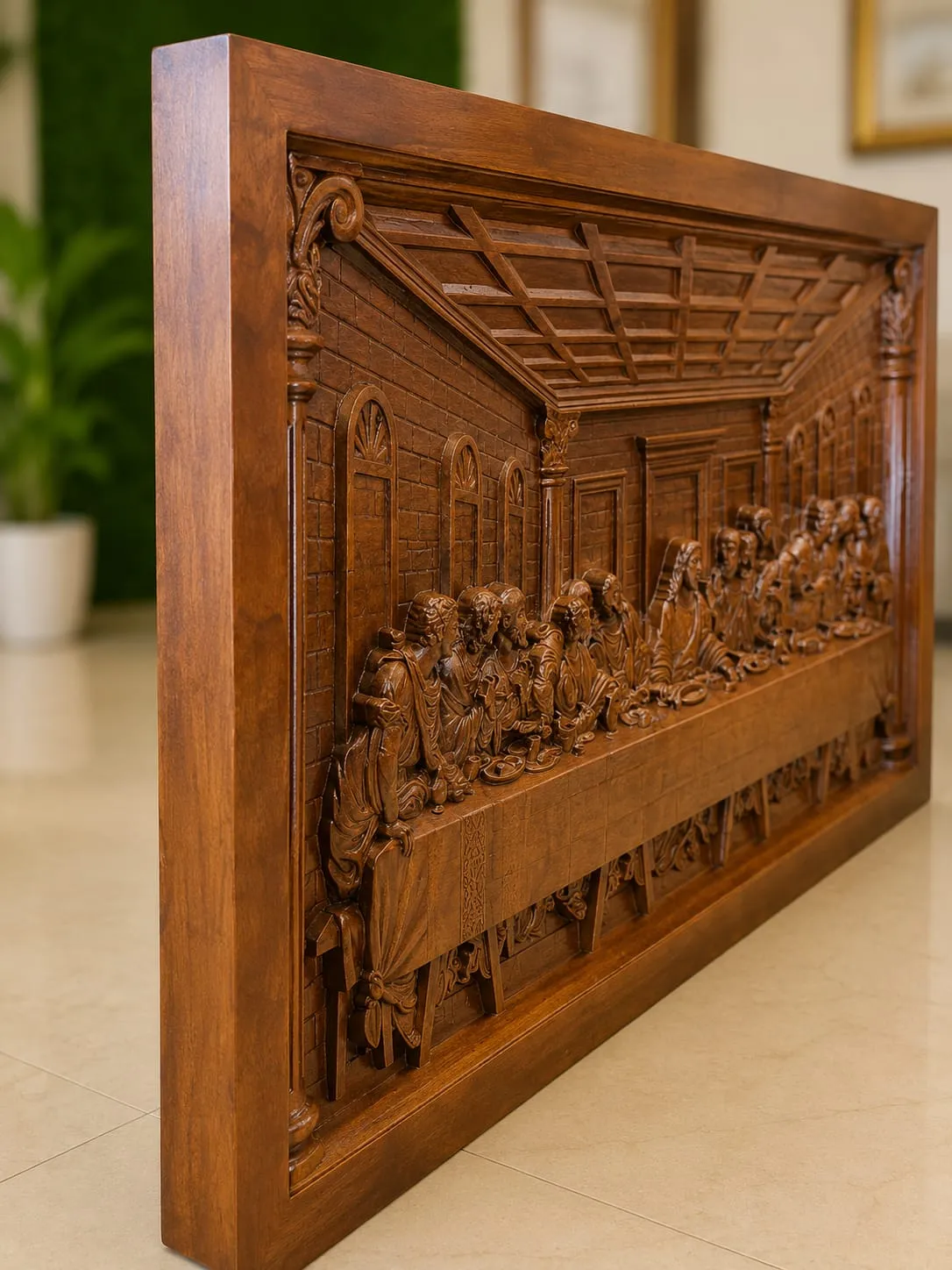 Wooden Last supper wood carving