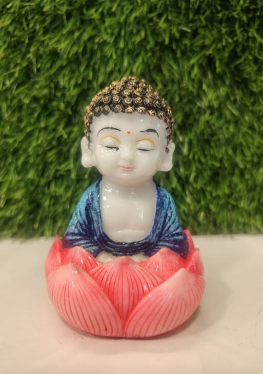 Lotus Seat Little Monk – White & Blue