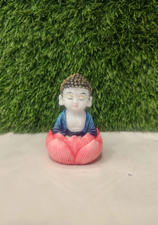 Lotus Seat Little Monk – White & Blue