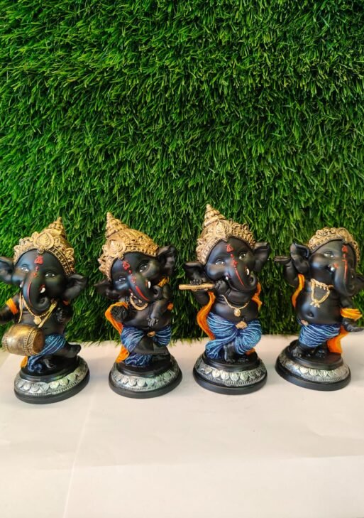 Dancing ganesha set of 4/4 piece little ganesha set 6 inch(15cm)