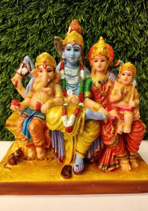 Divine Shiva Parivar Idol – Lord Shiva with Parvati, Ganesha & Kartikeya