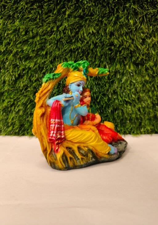 Radha Krishna Idol – Divine Couple Under the Tree, 6 Inch