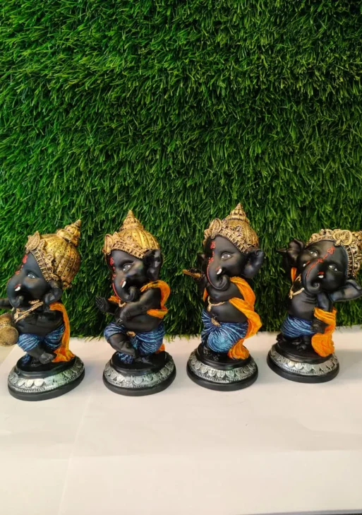 Dancing ganesha set of 4/4 piece little ganesha set 6 inch(15cm)