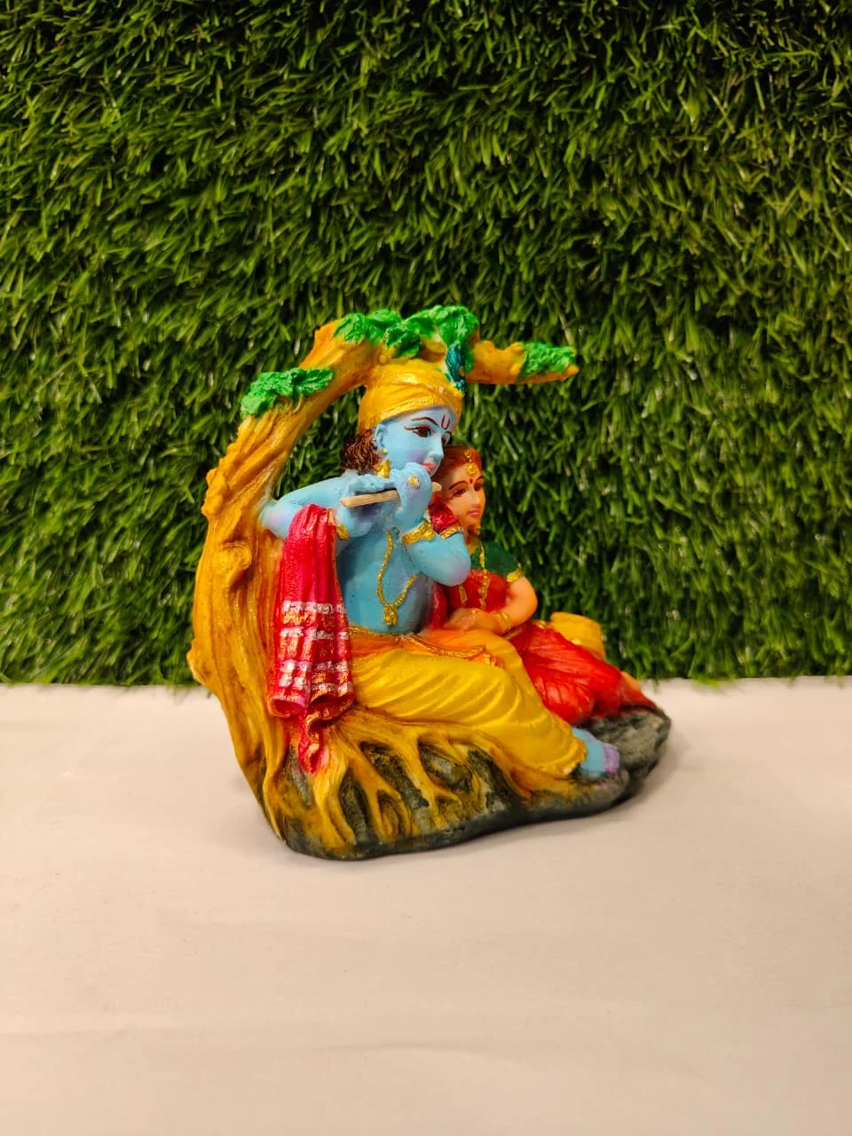 Radha Krishna Idol – Divine Couple Under the Tree, 6 Inch - Image 1