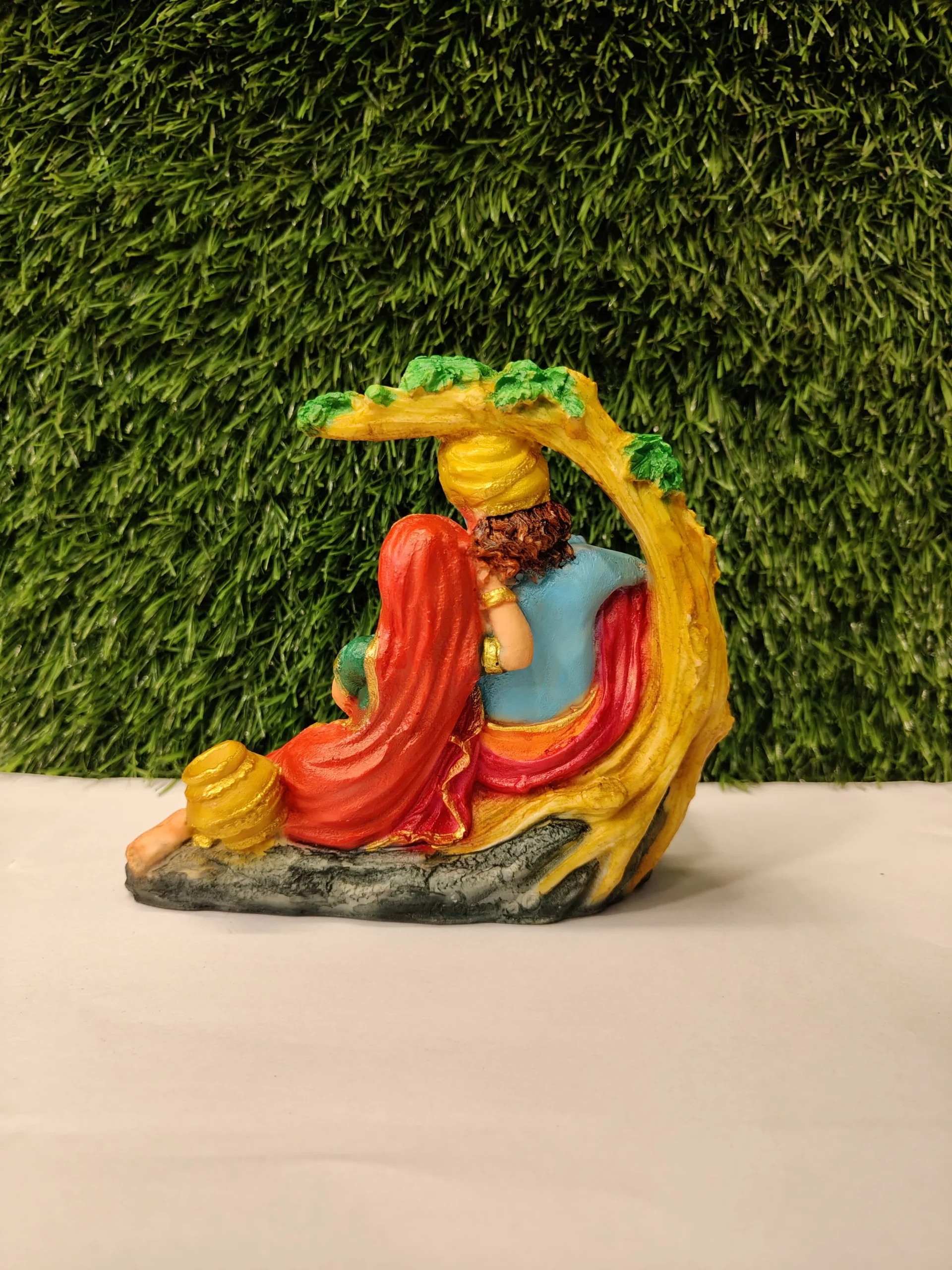 Radha Krishna Idol – Divine Couple Under the Tree, 6 Inch - Image 2