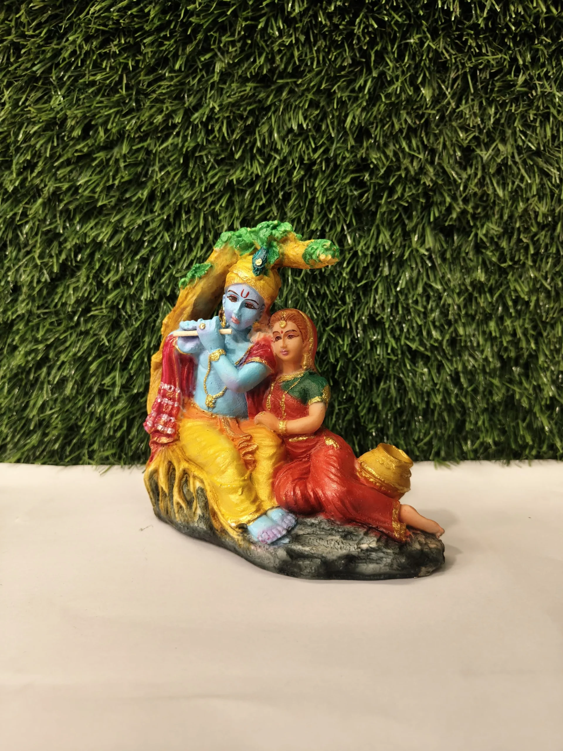 Radha Krishna Idol – Divine Couple Under the Tree, 6 Inch - Image 3