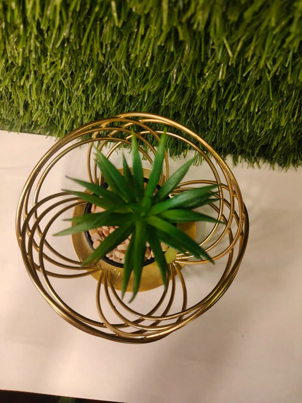 Golden Metal Decorative Pot - Image 3